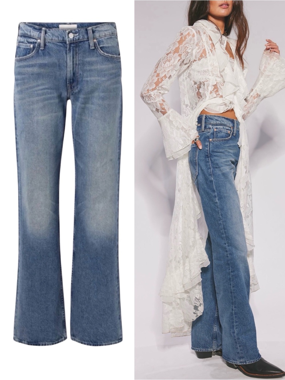 NWT MOTHER SUPERIOR Jeans Lil’ Mother Lil’ Reifler Early Blue Size 31 - Picture 2 of 15